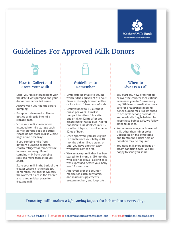 MMb Resources guidelines for Approved Donors
